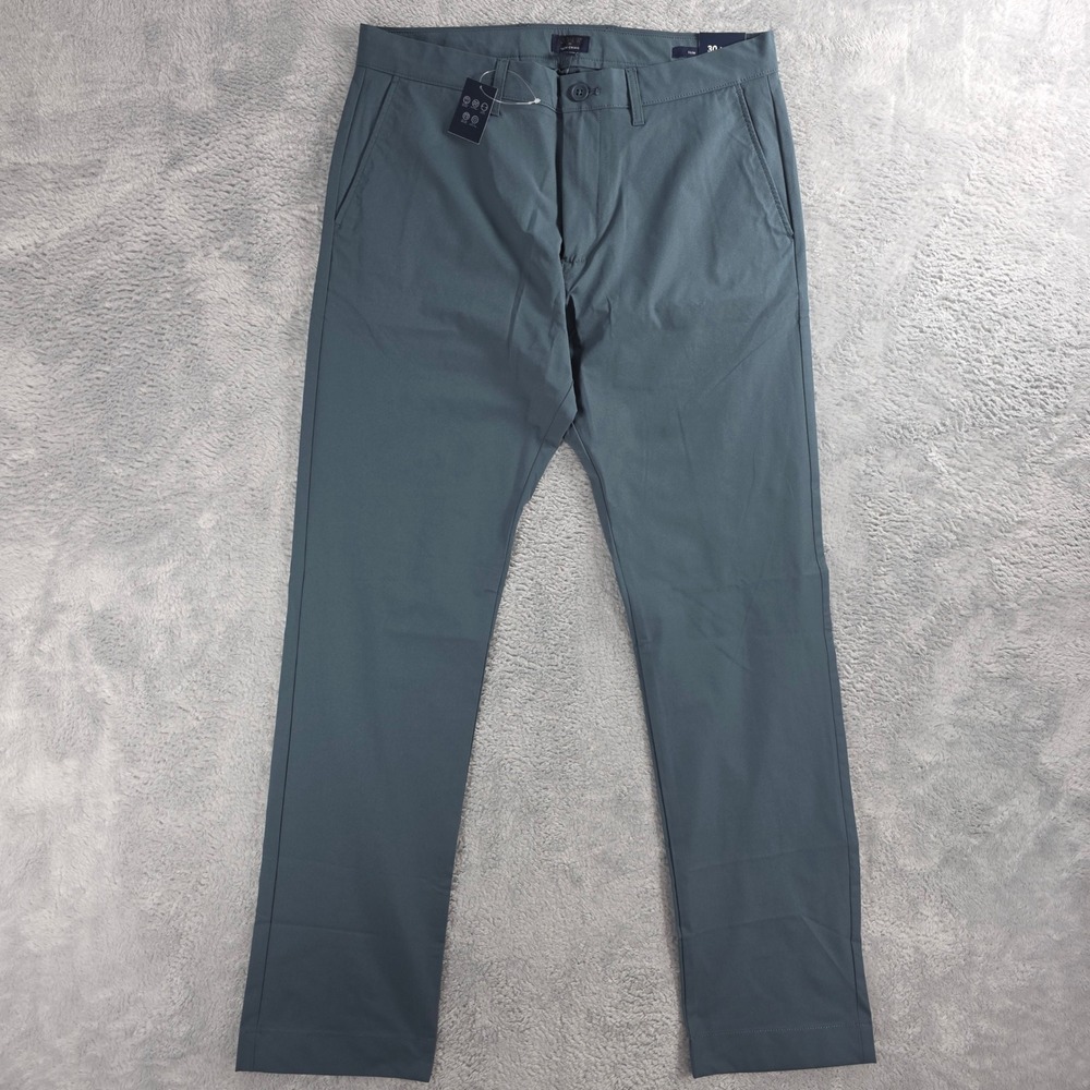 J.Crew Mens 30x30 Pewter Gray Slim Fit Tech Chino Stretch Performance Pants